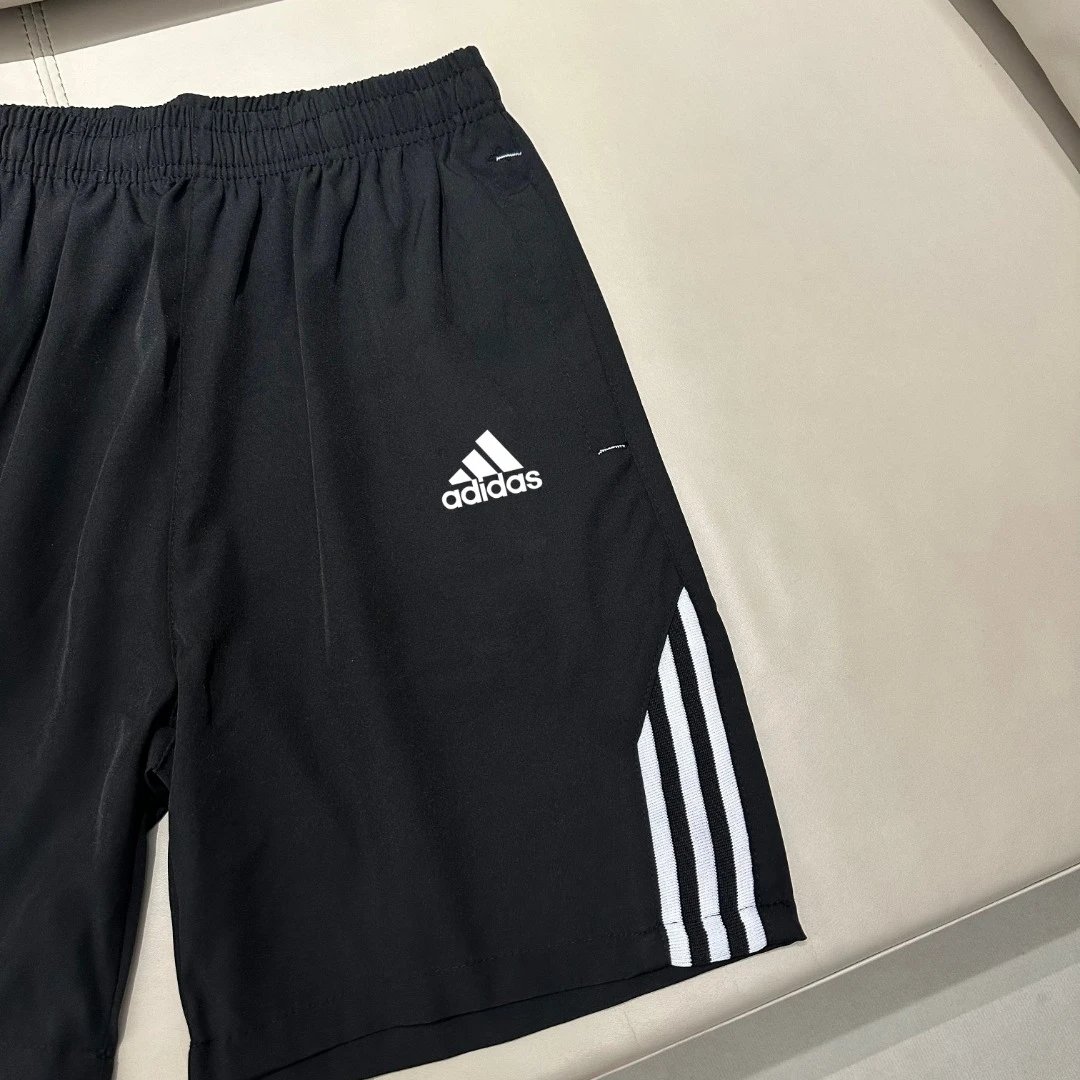 Adidas Men Black 3-Stripes Athletic Shorts