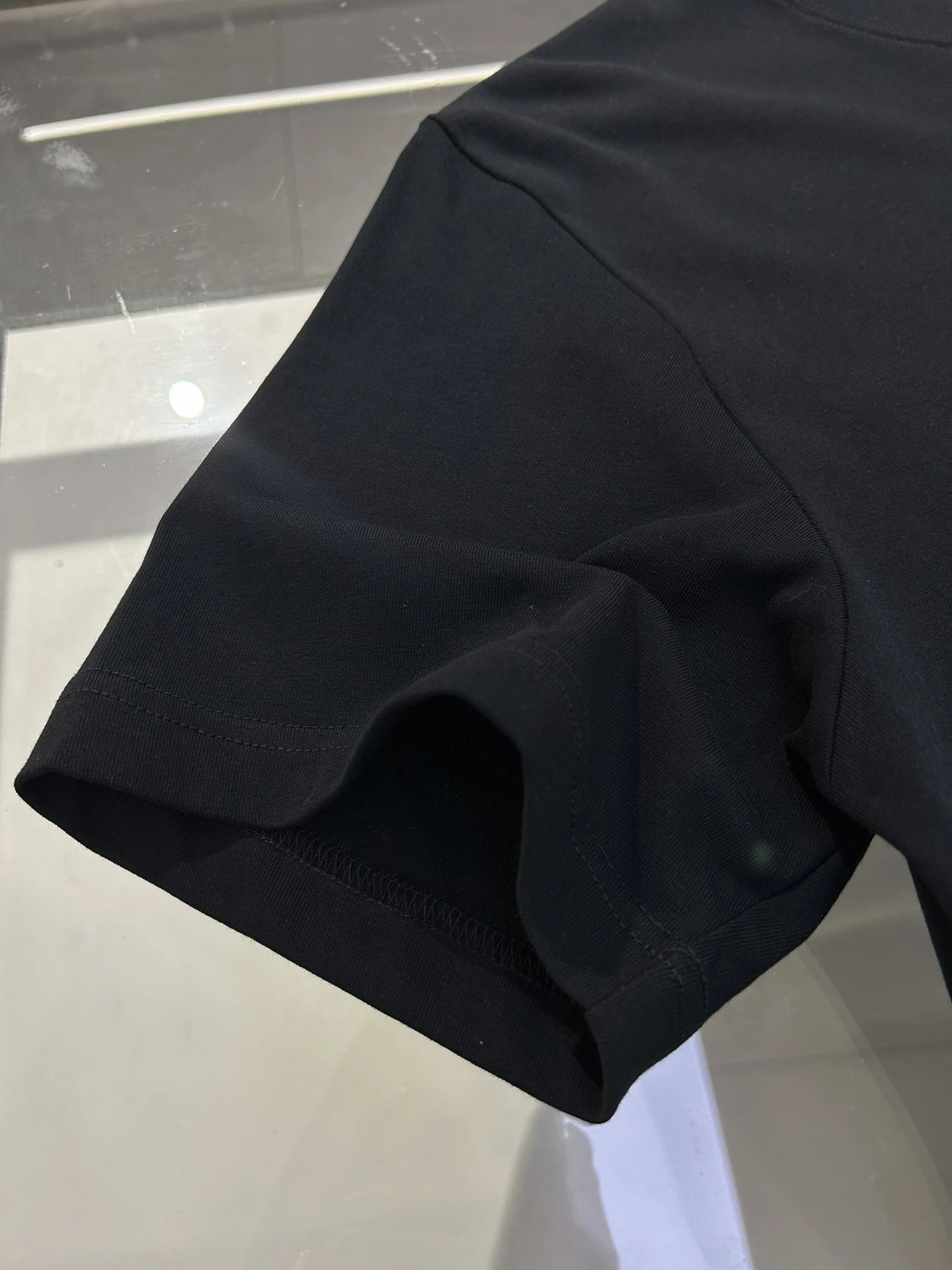Alexander Wang Black Blue Graphic Cotton T-Shirt