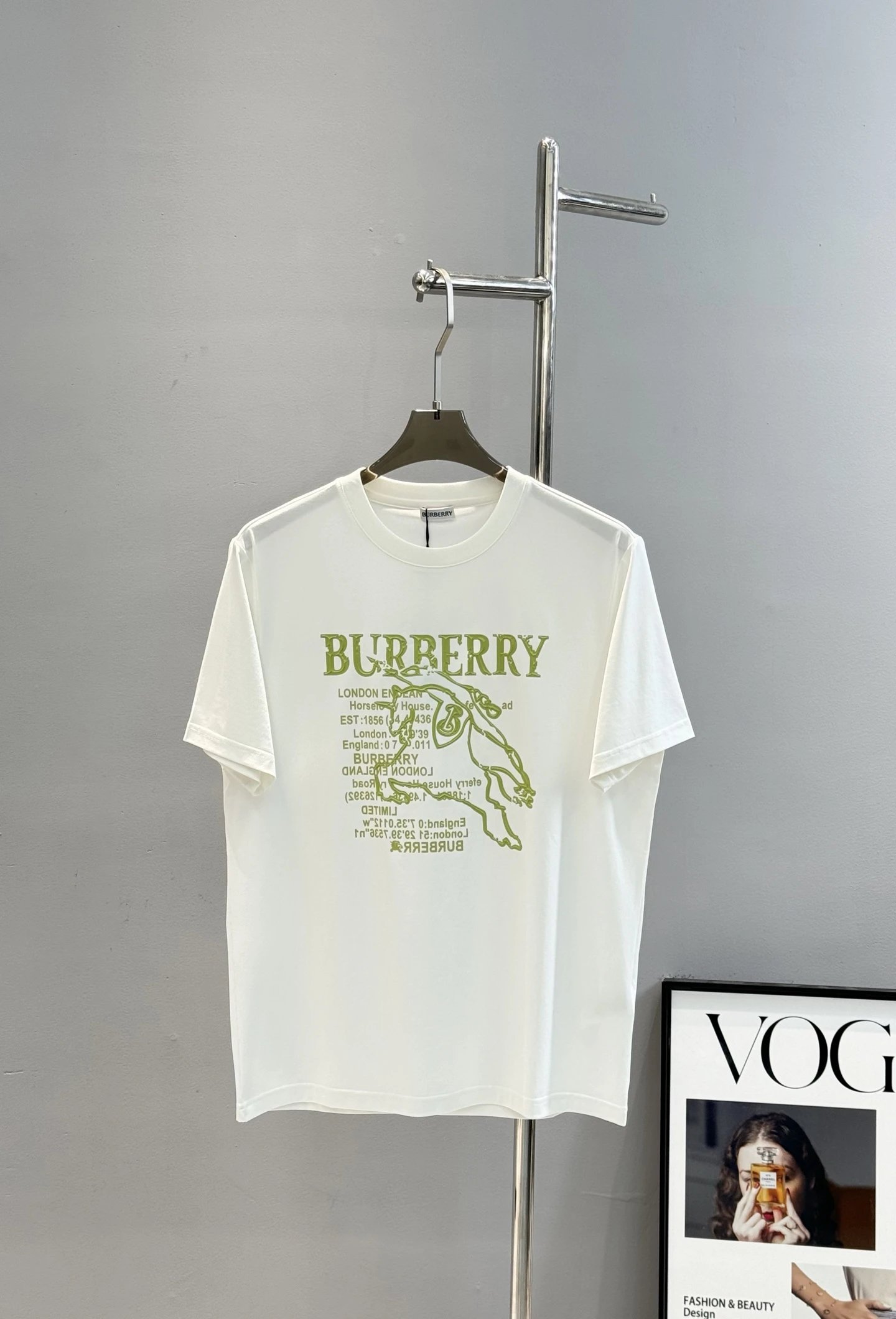 Burberry Men’s White Cotton Graphic Logo T‑Shirt