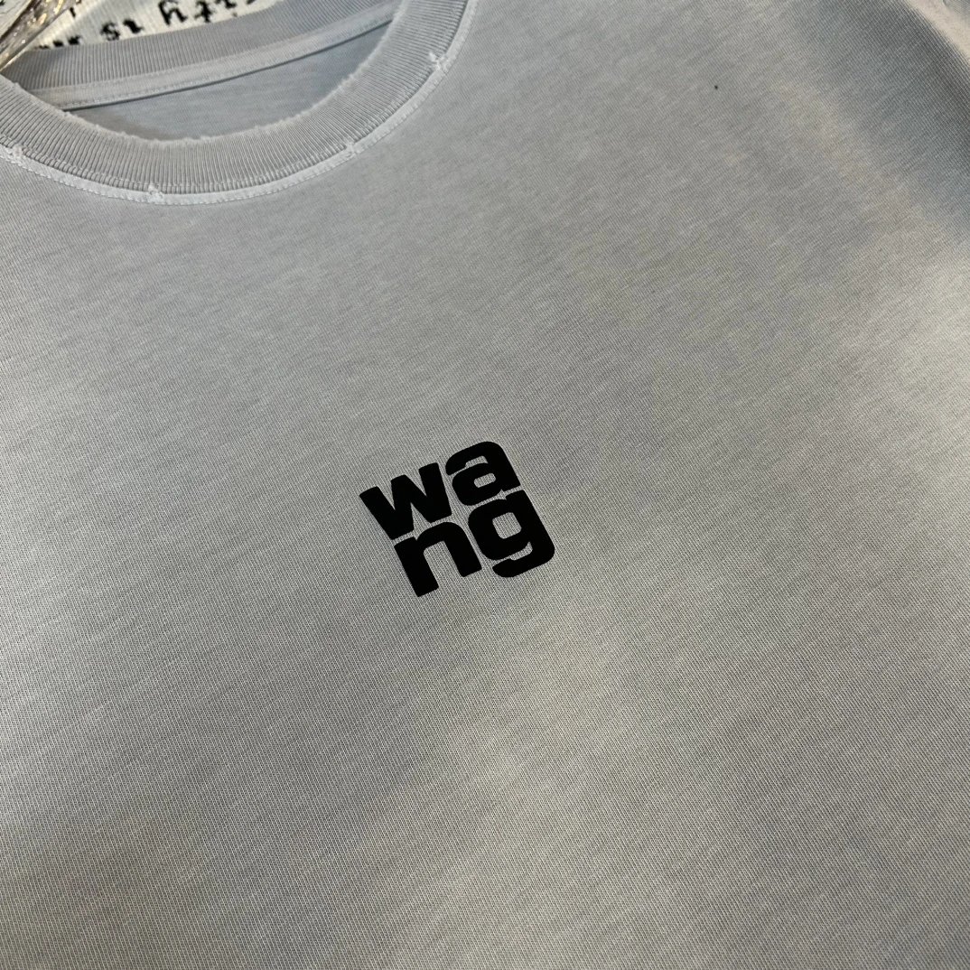 Alexander Wang Logo Cotton Gray T-Shirt