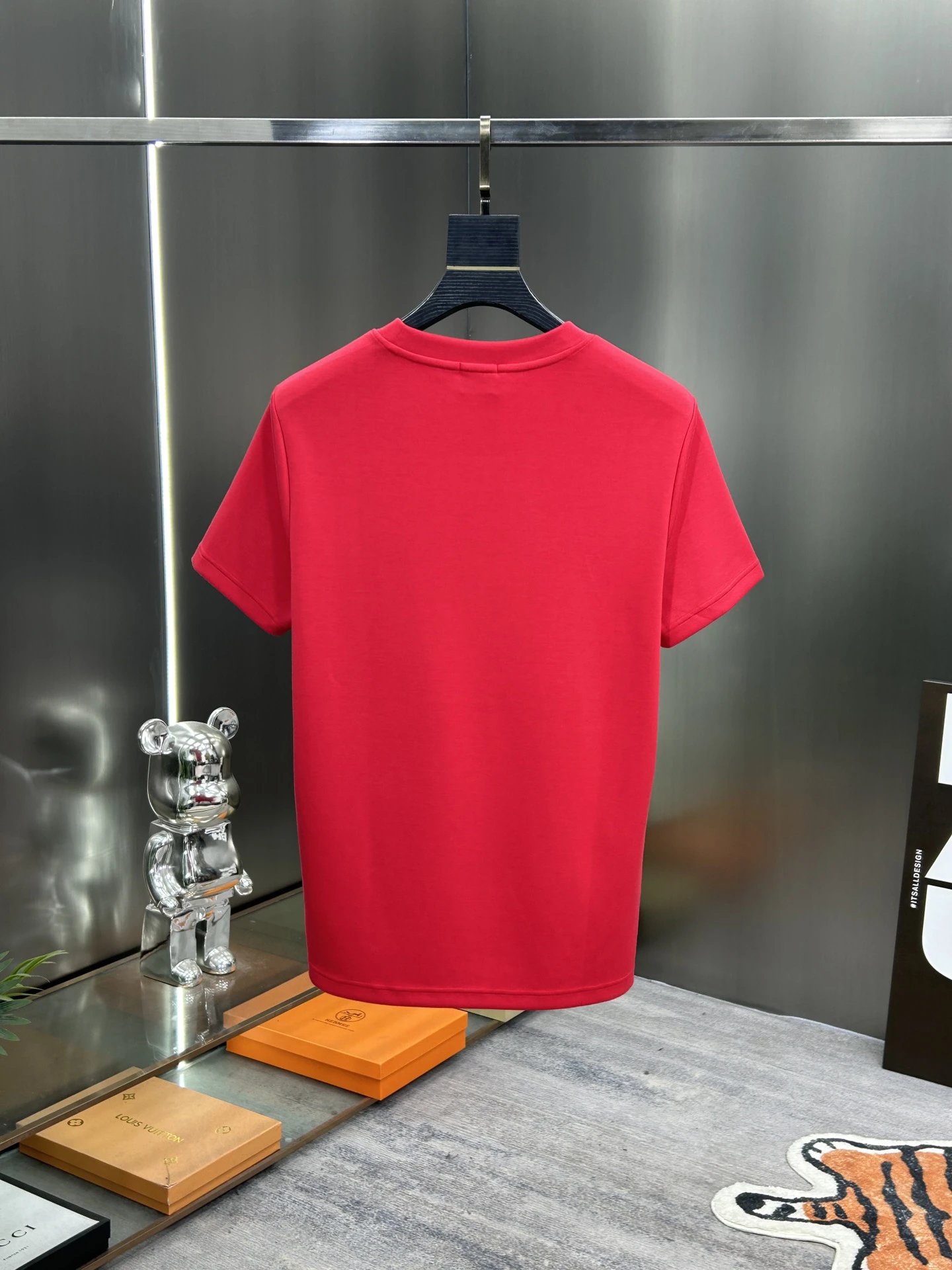 Burberry Red Crest Logo Cotton T-Shirt