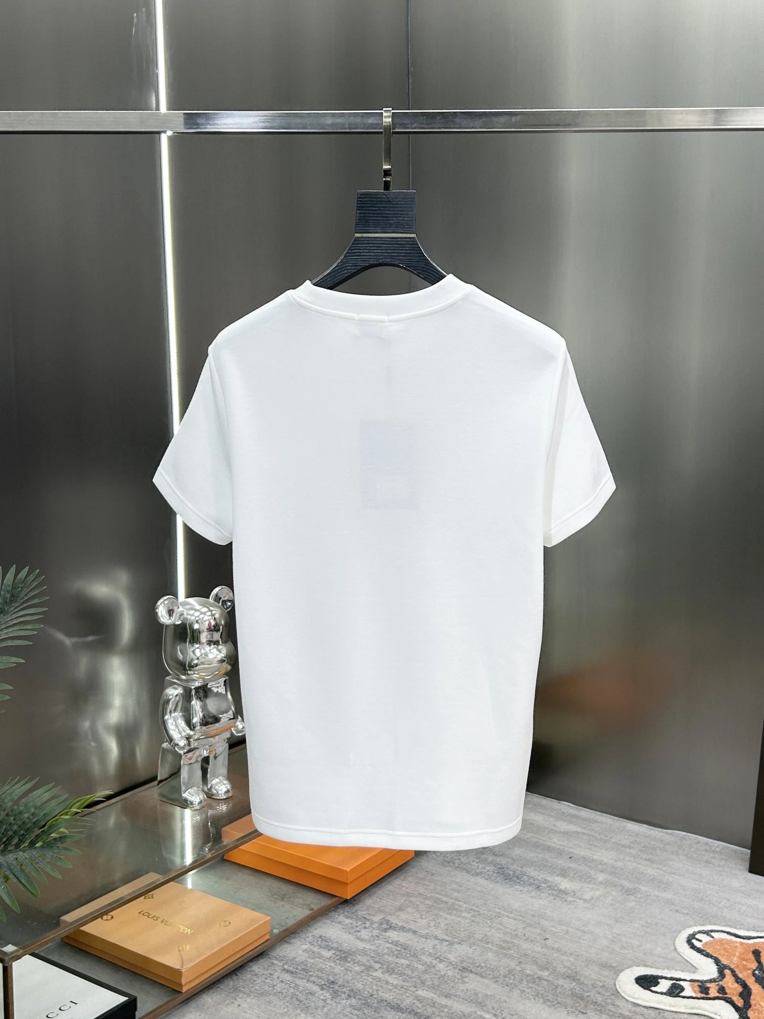 Burberry Men White Graphic Print Cotton T-Shirt