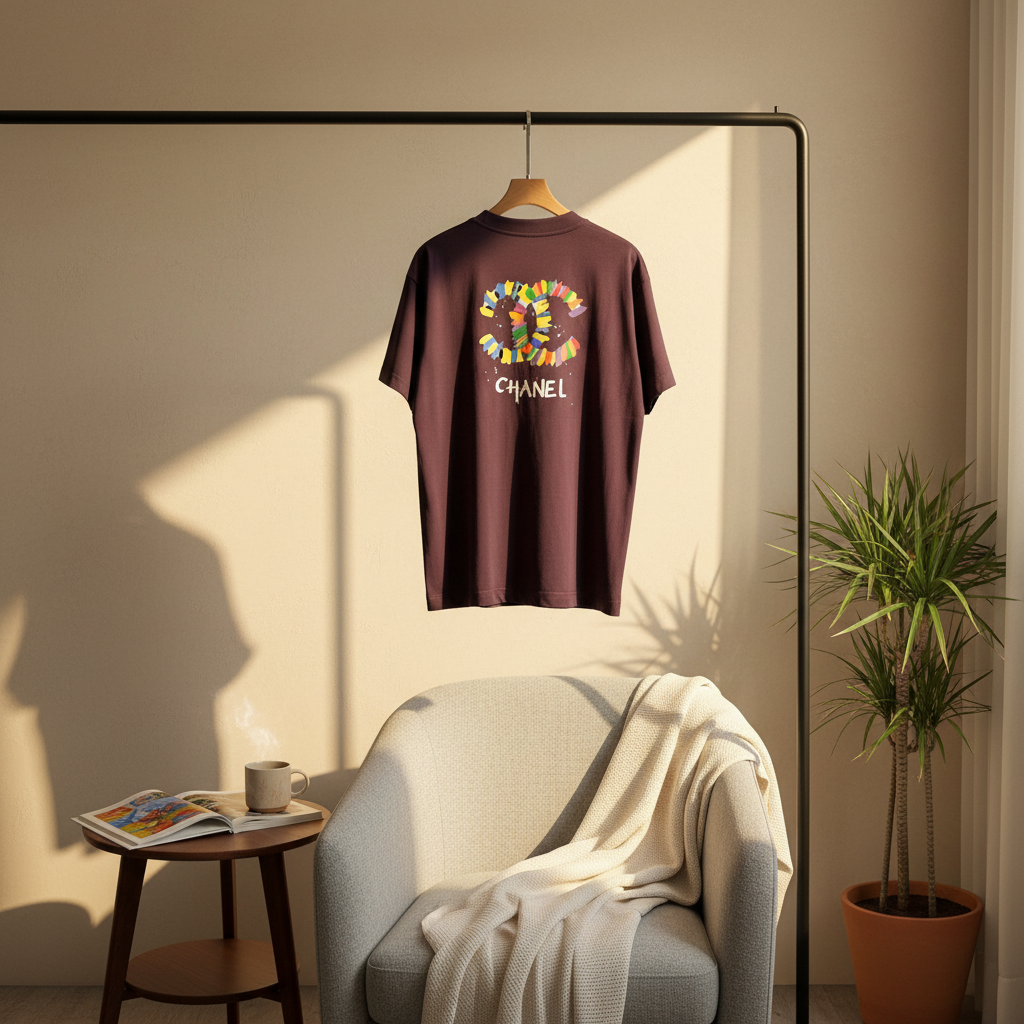 CHANEL Colorful Logo Oversized Cotton T-Shirt