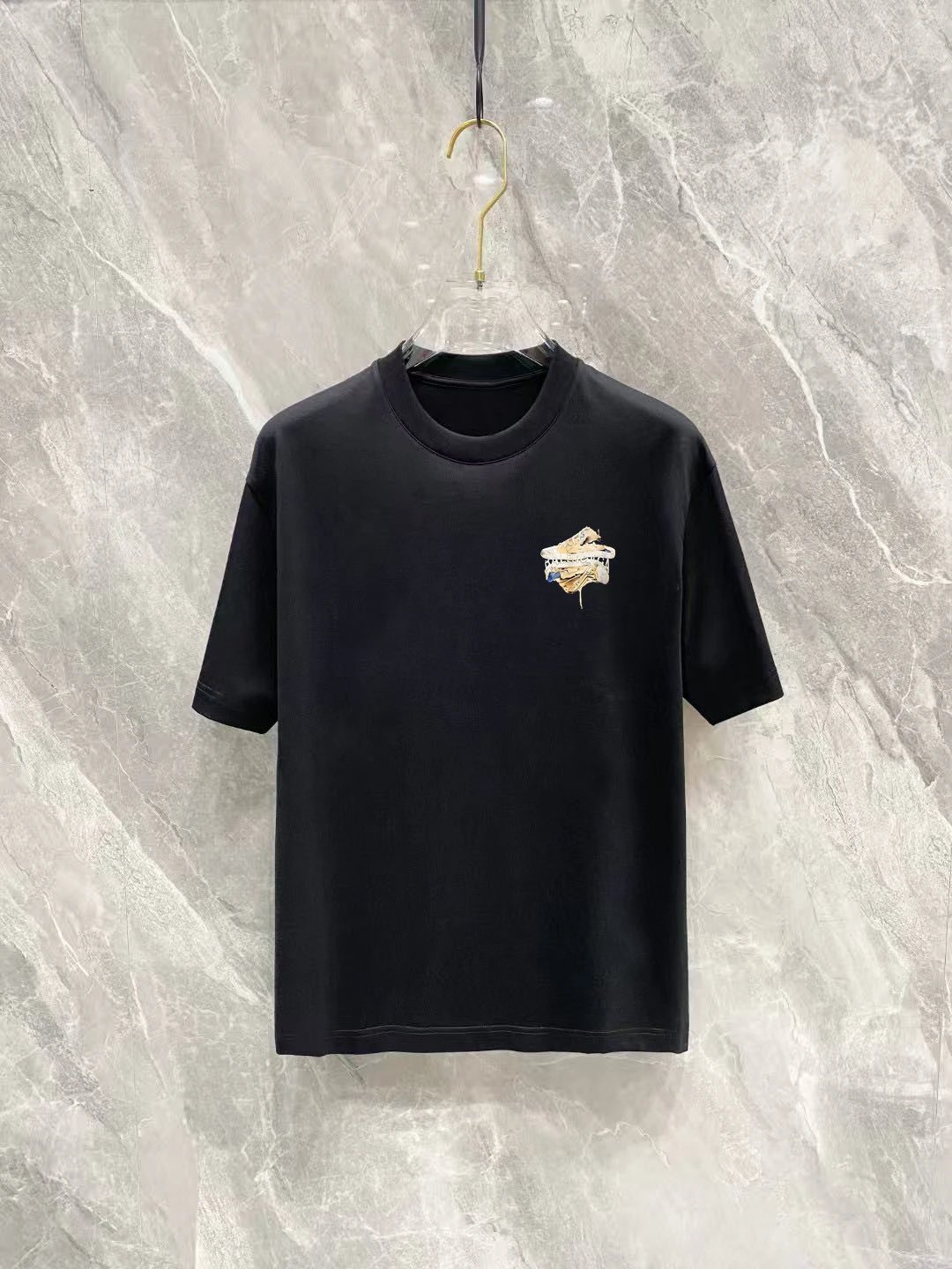 Balenciaga Unisex Cotton T-Shirt Black White Street Style