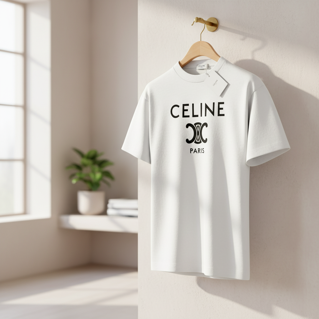 CELINE Paris Logo Cotton Unisex Luxury T-Shirt