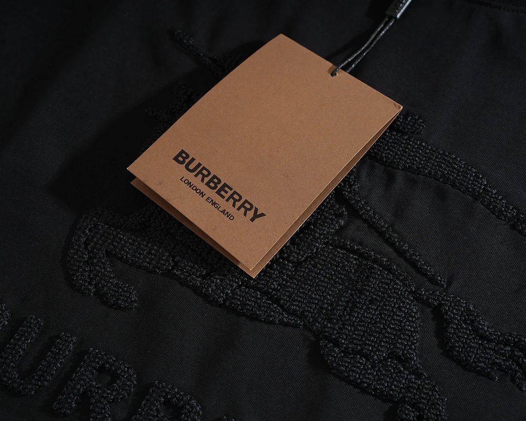 Burberry Men’s White Embroidered Logo Cotton T-Shirt