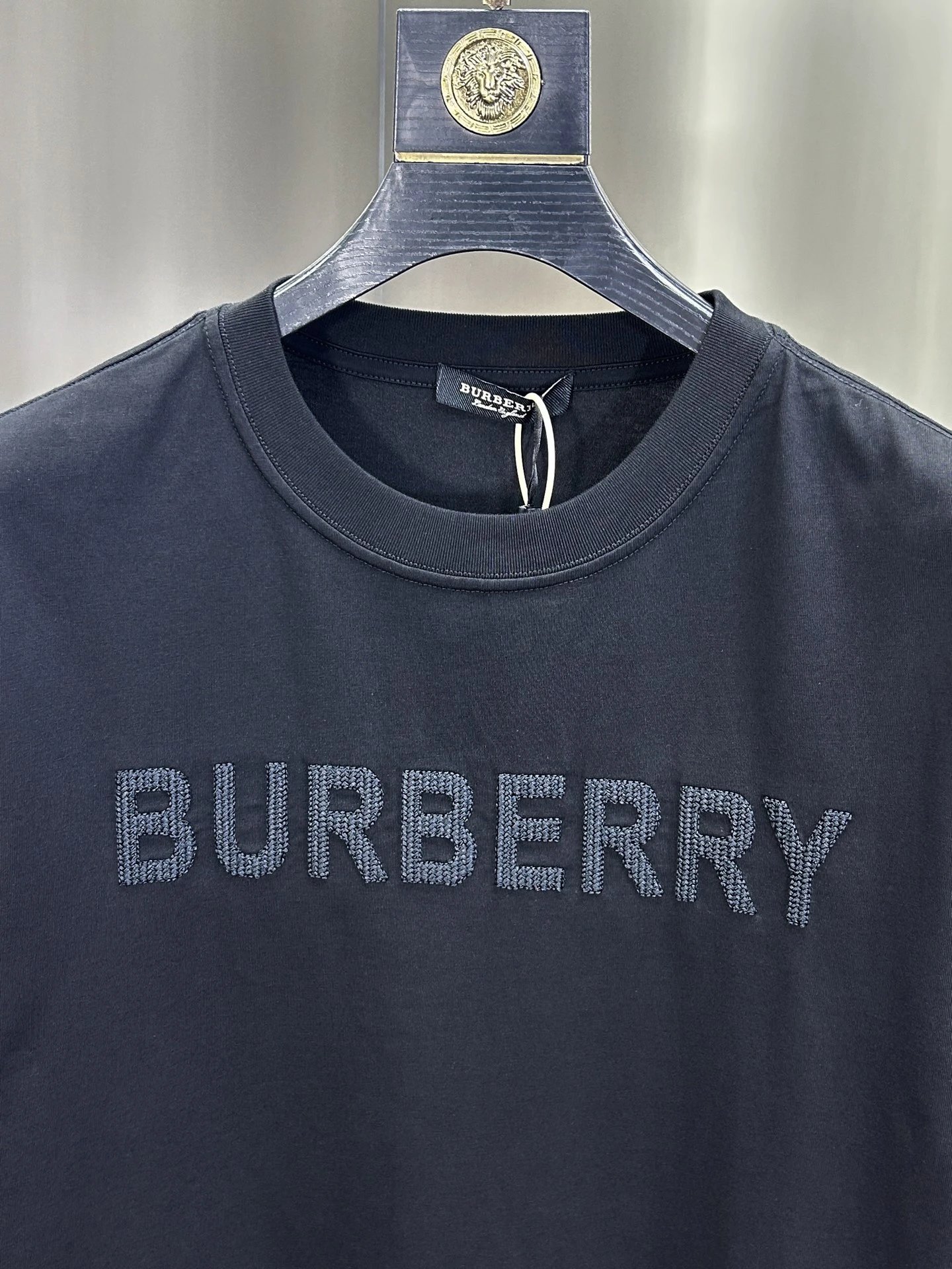 Burberry Black Cotton Logo T-Shirt for Men