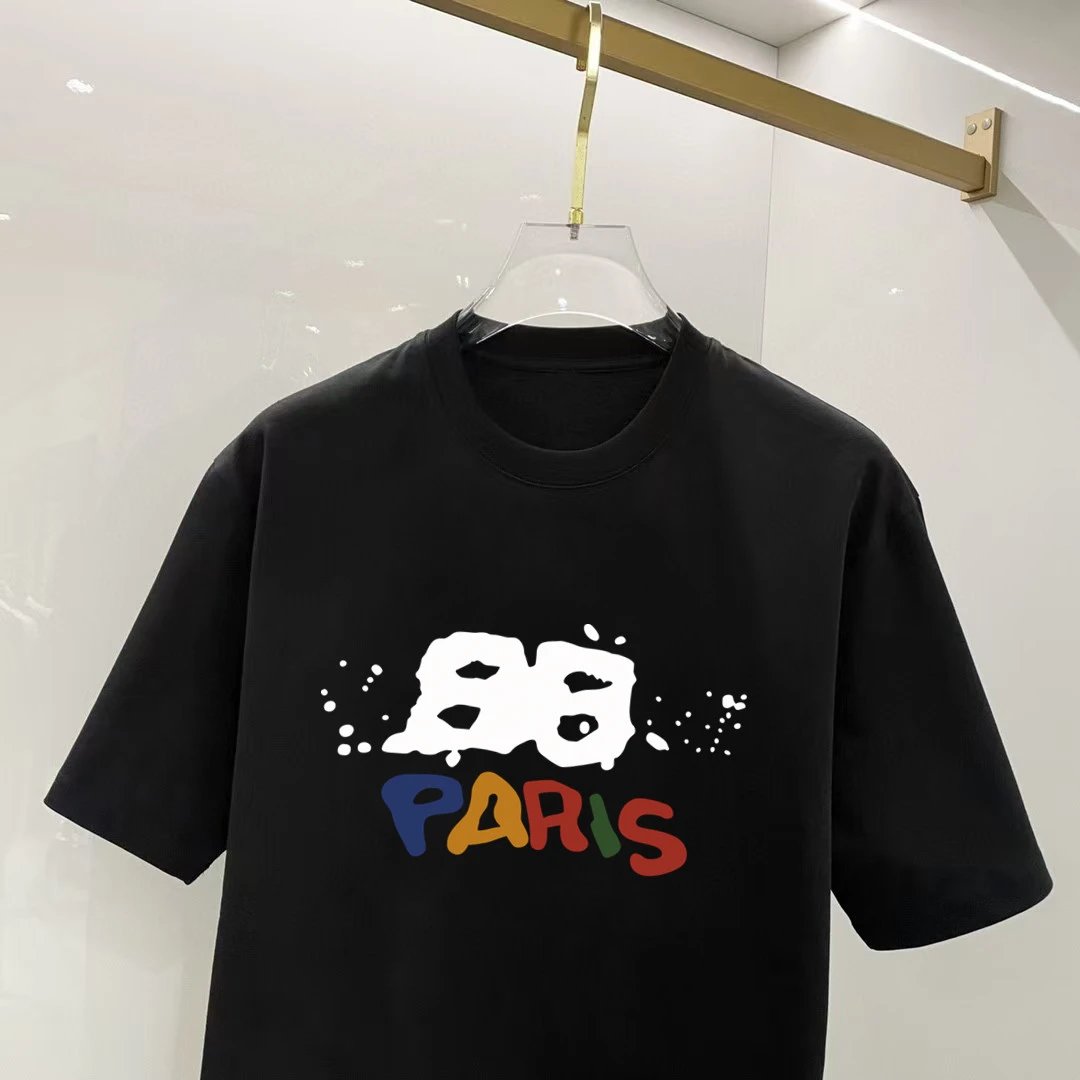 Balenciaga Paris Graffiti Black Cotton T-Shirt