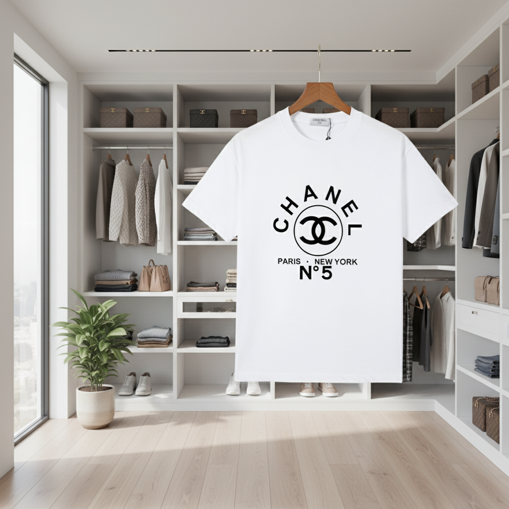 CHANEL No.5 Paris New York Cotton Logo T-Shirt