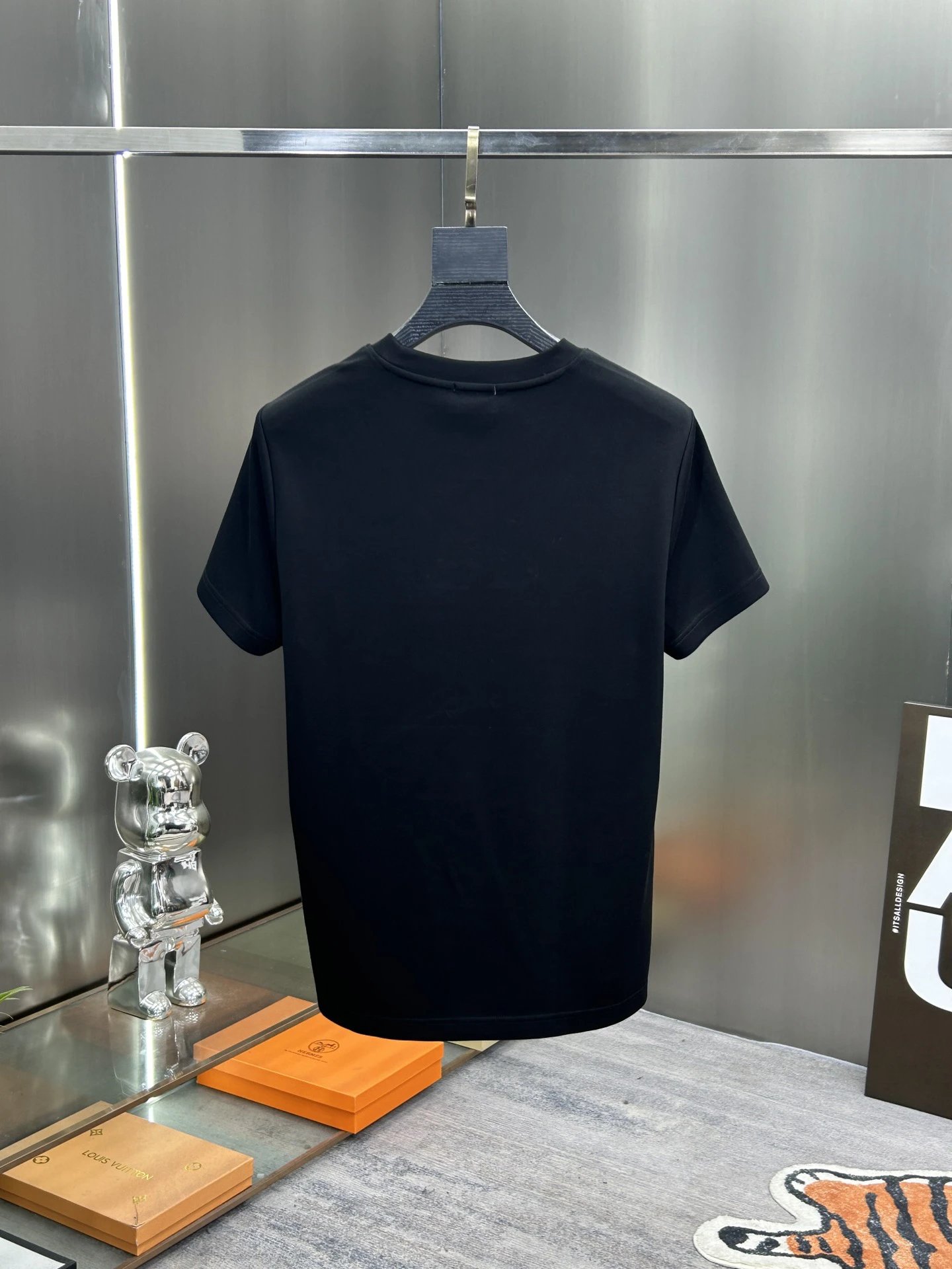 Burberry Black Embroidered Logo Cotton T‑Shirt