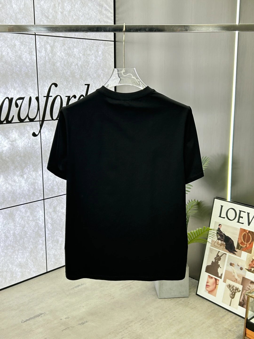 Burberry Black Cotton Embroidered Logo T-Shirt