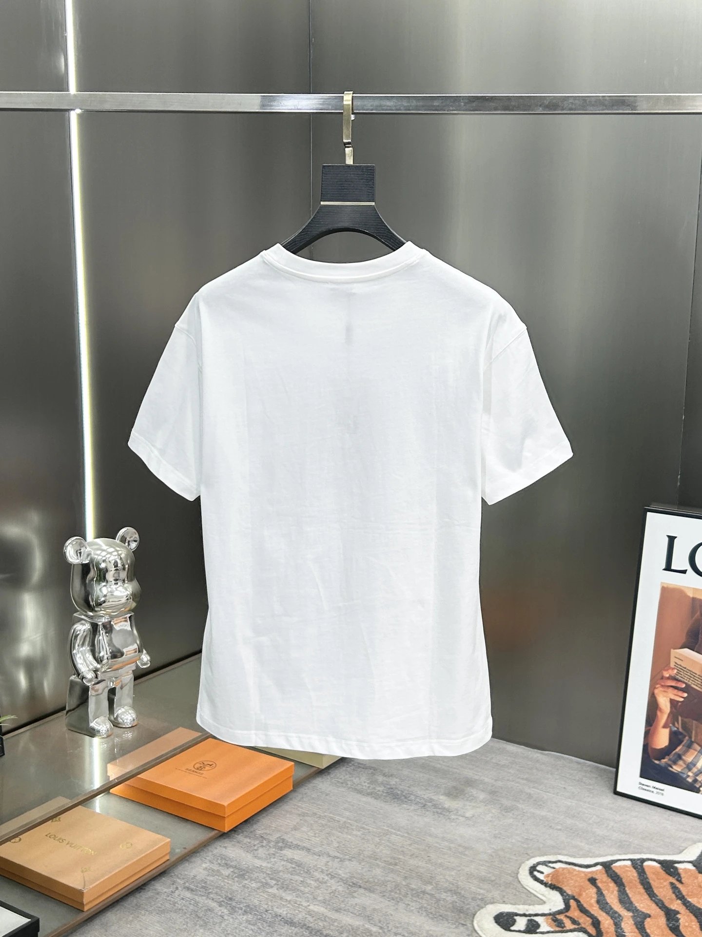 Burberry Men White Paint Splash Graphic T-Shirt