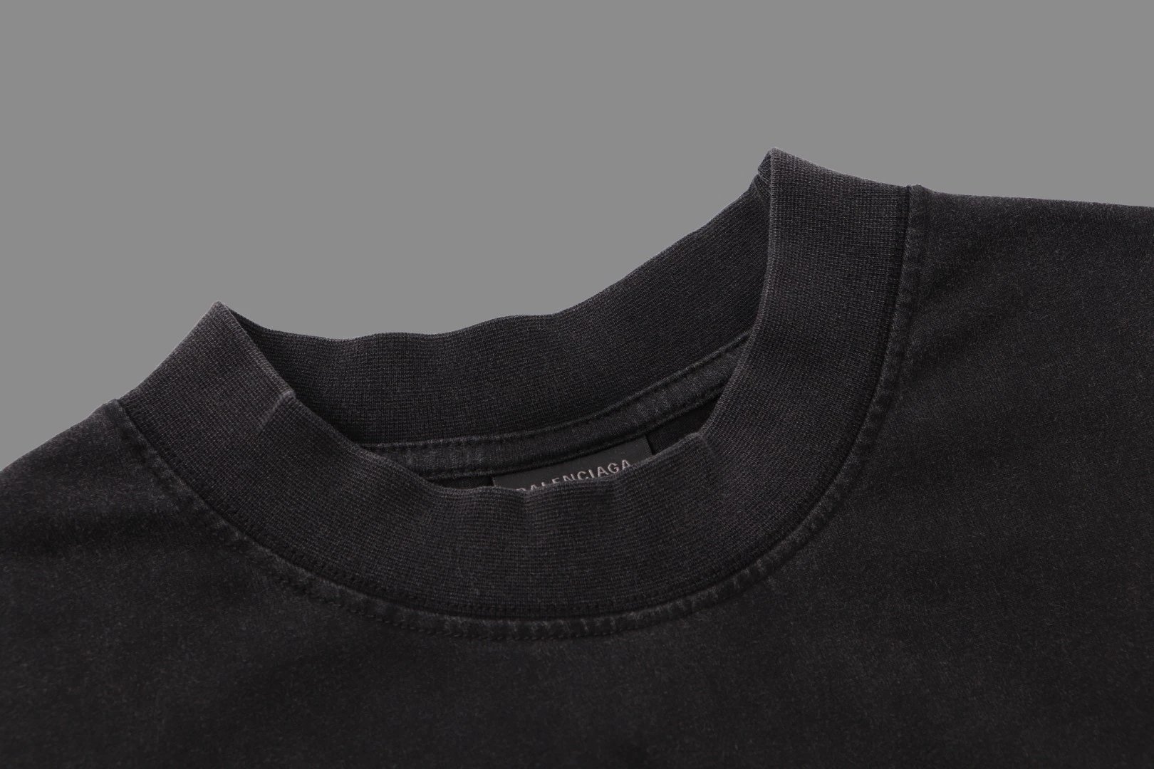 Balenciaga Oversized Wave Print Cotton T-Shirt Black