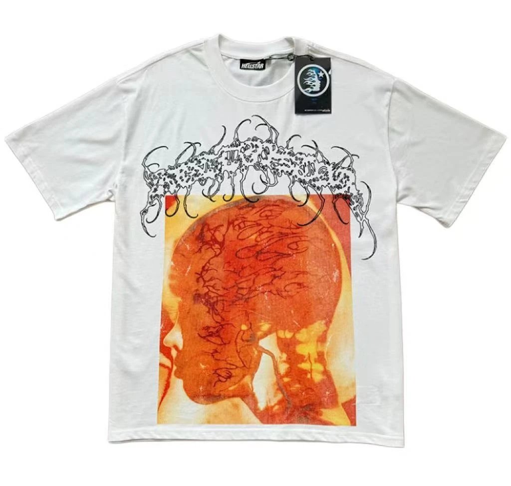 Hellstar T-Shirts Vintage-washed graphic short-sleeve T-shirt — 5661#