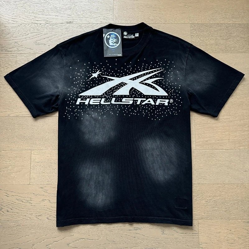 Hellstar T-Shirts Vintage-washed graphic short-sleeve T-shirt — 6820#