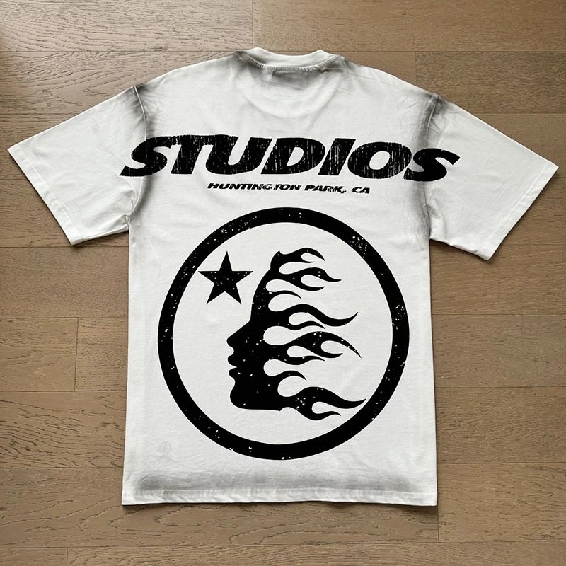 Hellstar T-Shirts Vintage-washed graphic short-sleeve T-shirt — 6821#