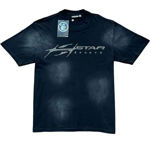 Hellstar T-Shirts Vintage-washed graphic short-sleeve T-shirt product detail image 3