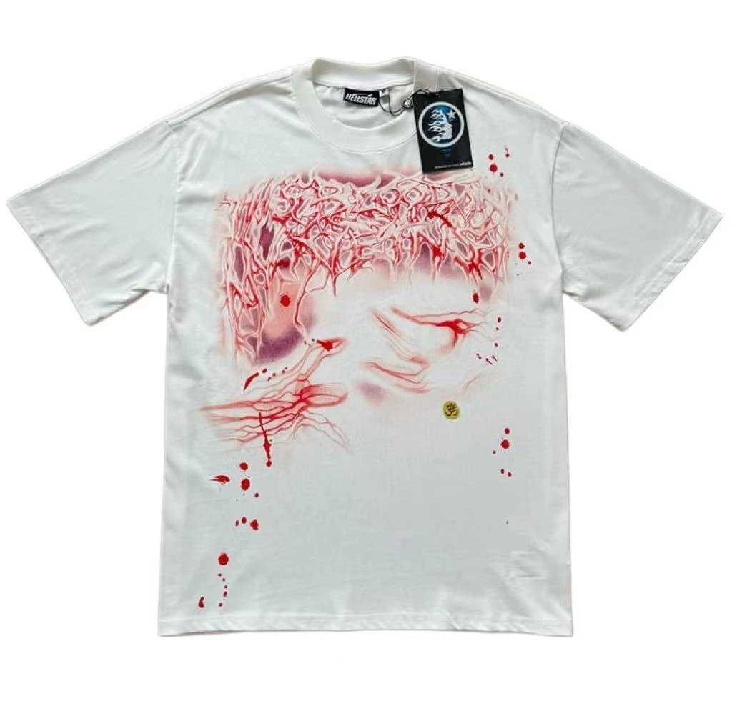 Hellstar T-Shirts Vintage-washed graphic short-sleeve T-shirt — 5662#