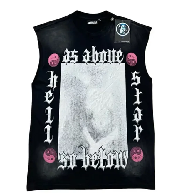 Hellstar T-Shirts Vintage-washed graphic short-sleeve T-shirt product detail image 4