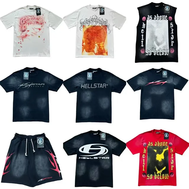 Hellstar T-Shirts Vintage-washed graphic short-sleeve T-shirt product detail image 2