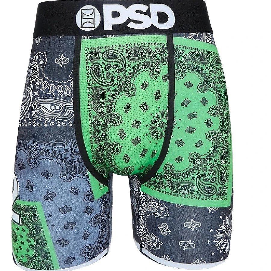 PSD Underwear Printed Boxer Briefs — P 42 green cashew flower