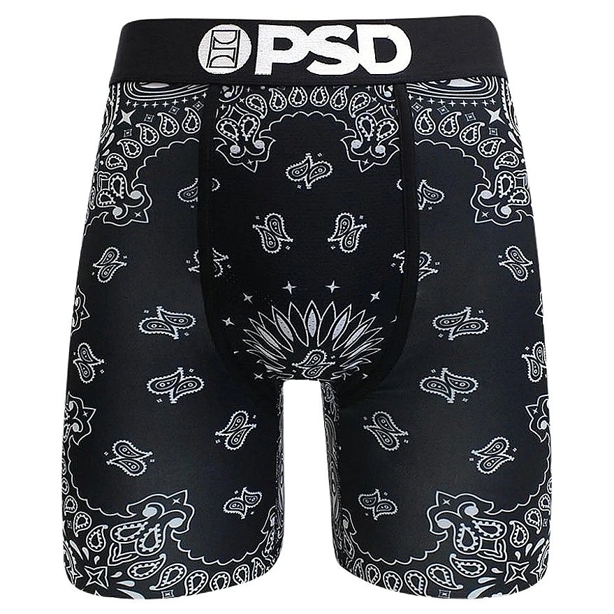 PSD Underwear Printed Boxer Briefs — P 17 black blue and flower