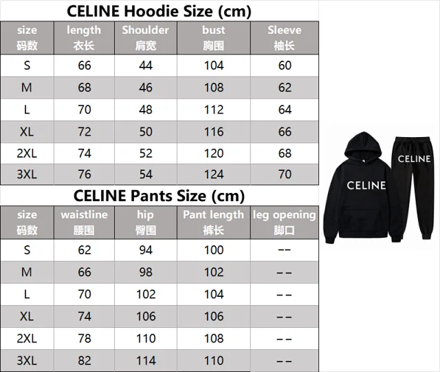 CELINE Logo hooded sweatshirt and jogger pants set product detail image 1