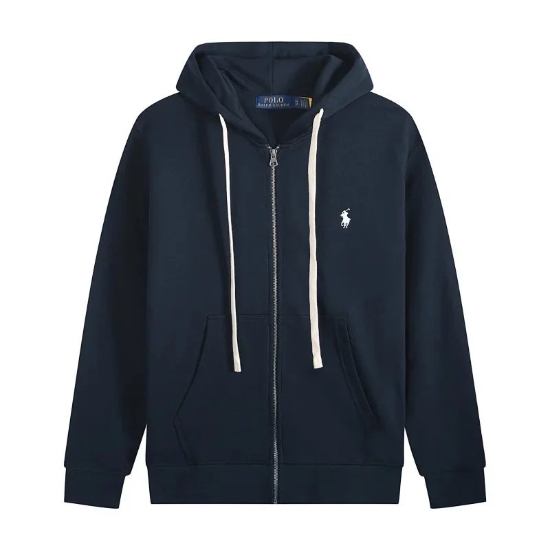 White Drawstring Zipper Royal Blue with White Label