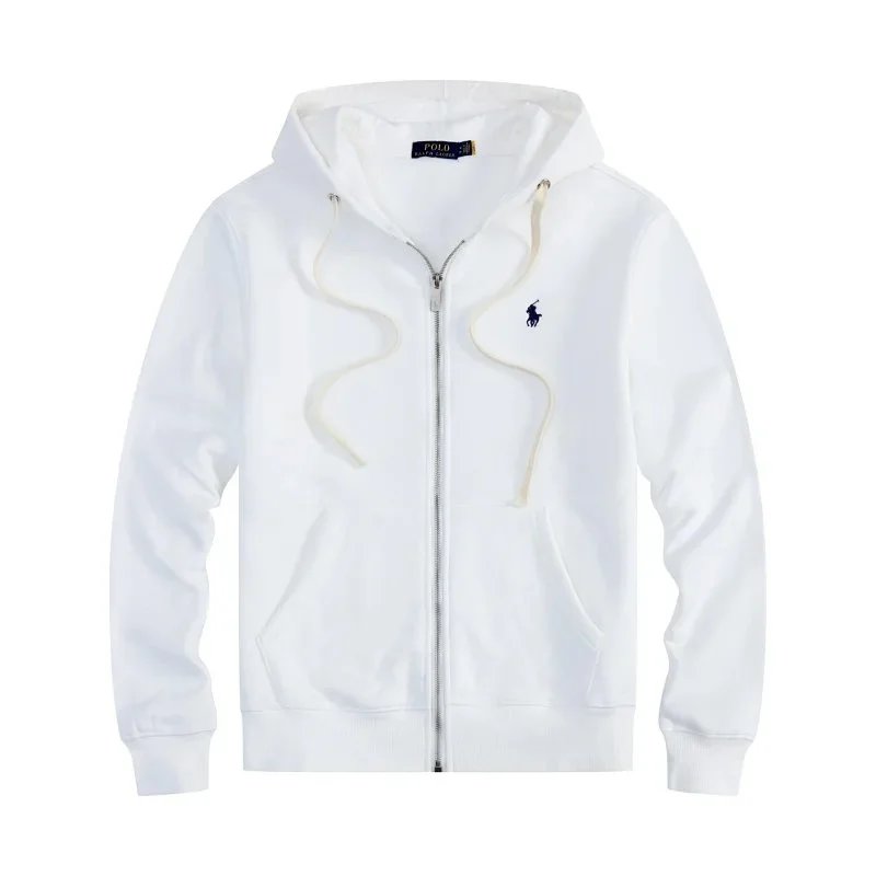 White Drawstring Zipper White with Black Label