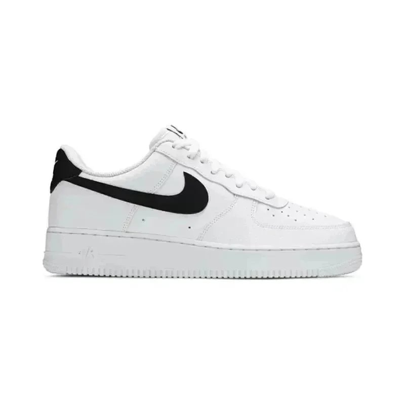 White Black Pebbled Leather