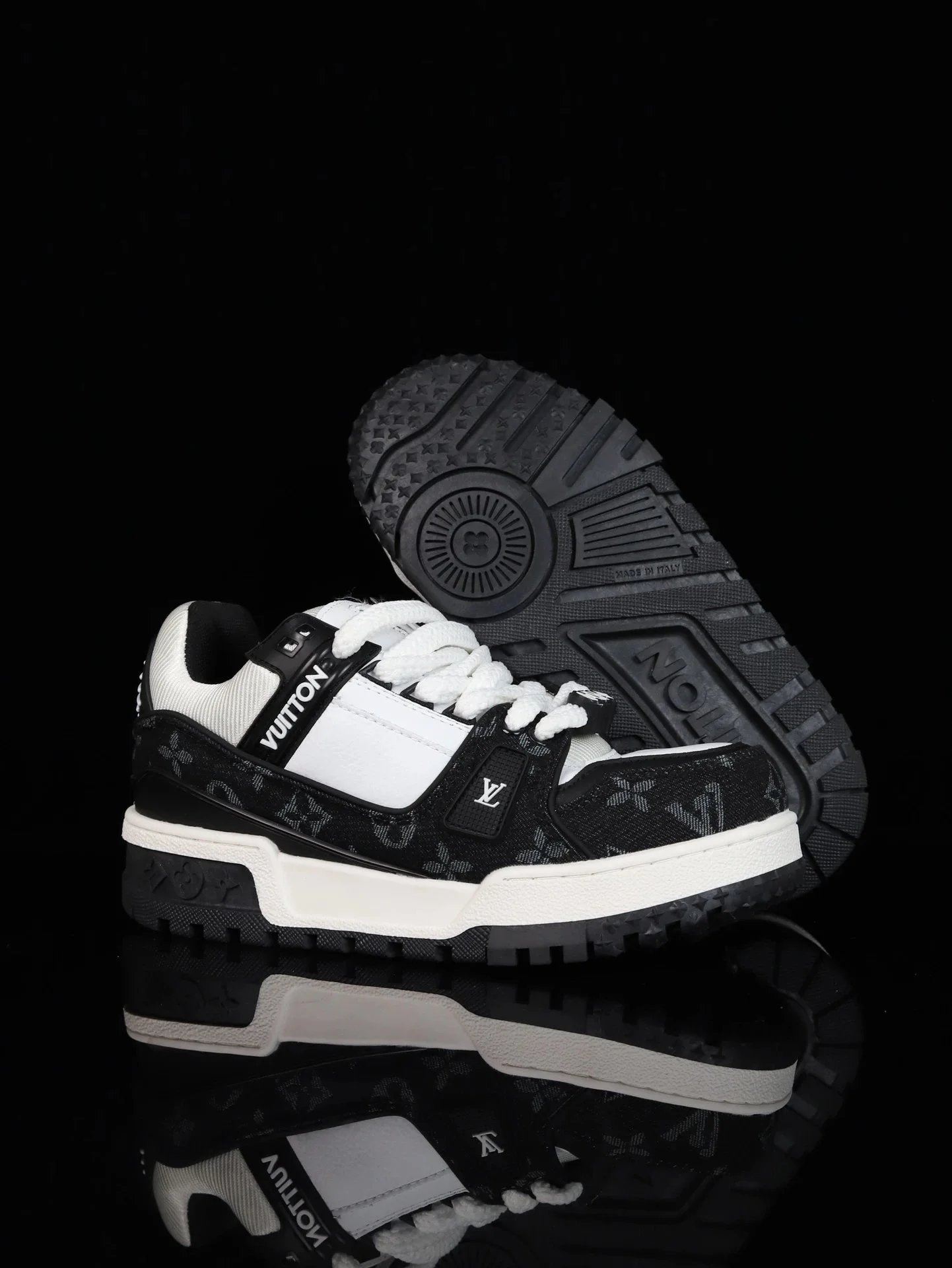 Louis Jigglypuff Black White Denim