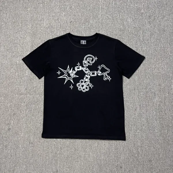 Design Graphic Print Black T-Shirt - 35