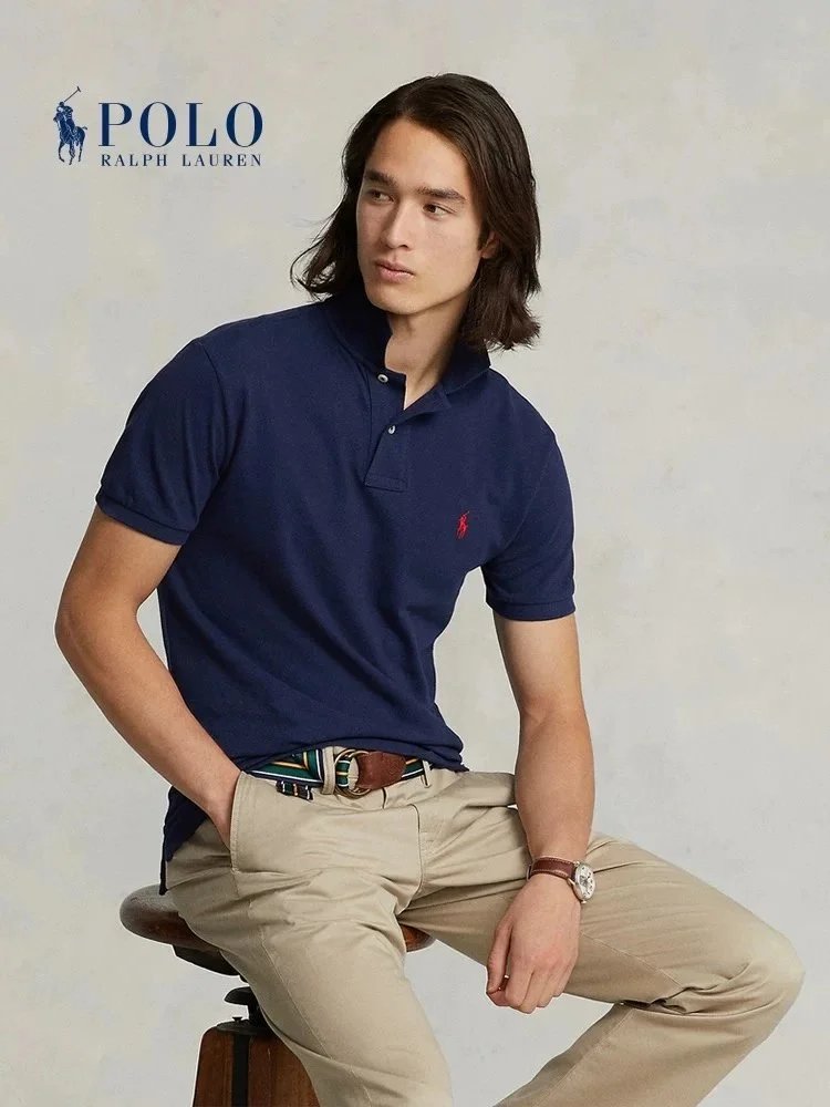 1: 1 RL custom slim Fit Classic Polo Shirt for men, two button polo short sleeved K22 (BJ)