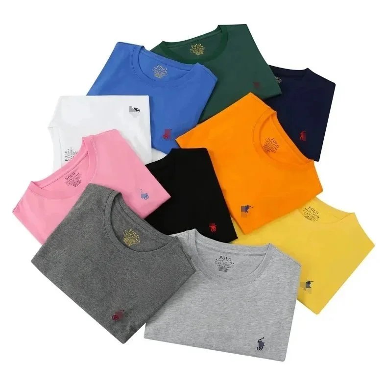 LF pure cotton round neck short sleeved shirt