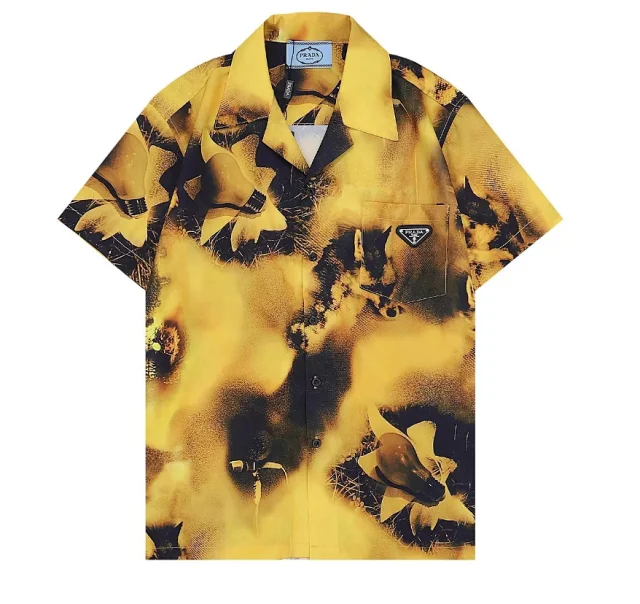 Prada Shirts Short-Sleeve Camp-Collar Logo Shirt product detail image 12