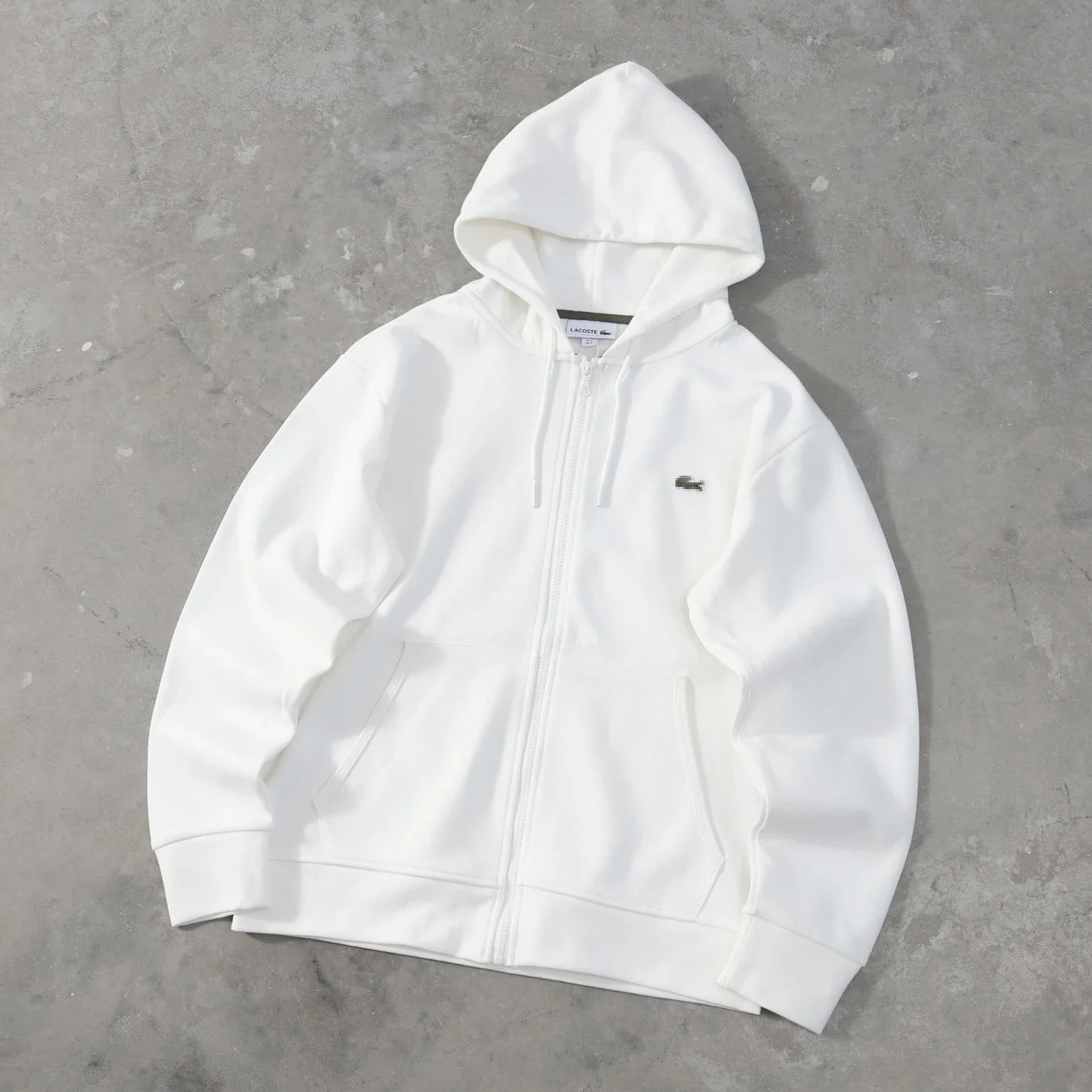 Lacoste Full-Zip Hooded Jacket with Subtle Black Label - rep Lacoste