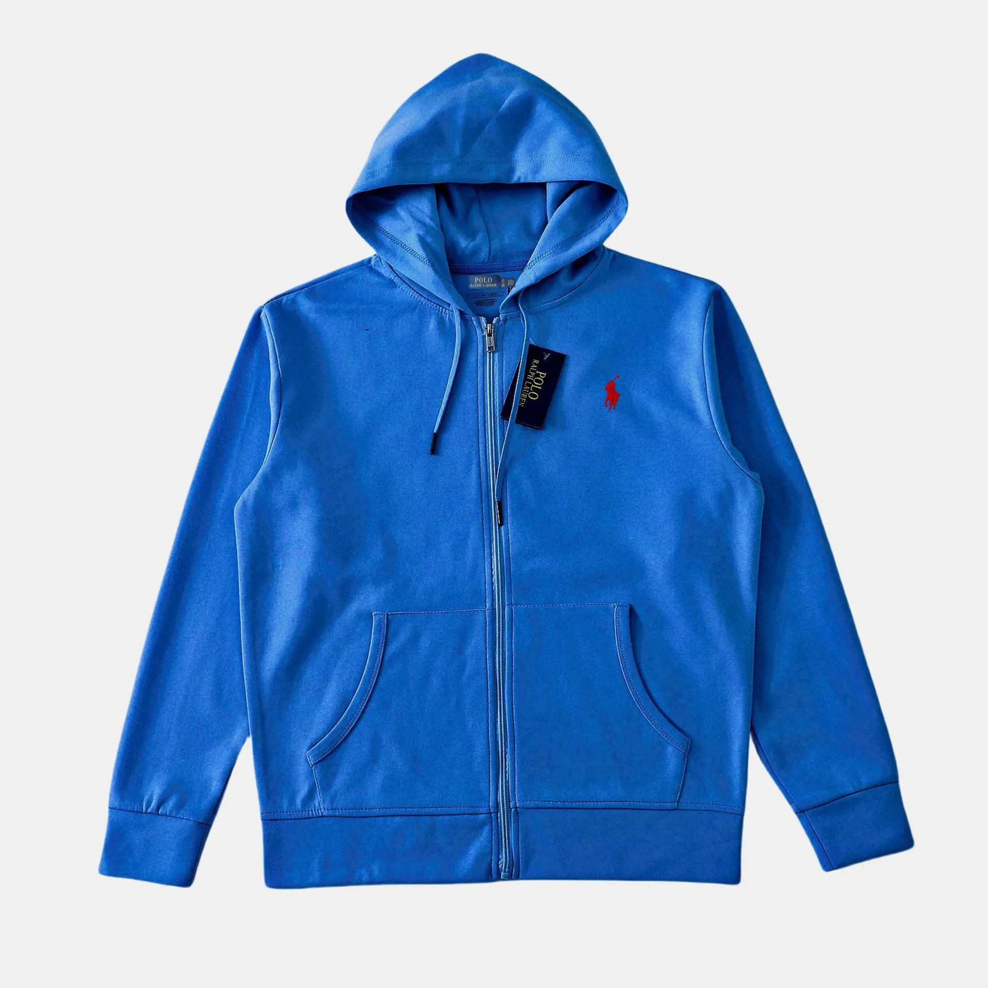 Zip-Up Hoodie-Blue-Red Tag