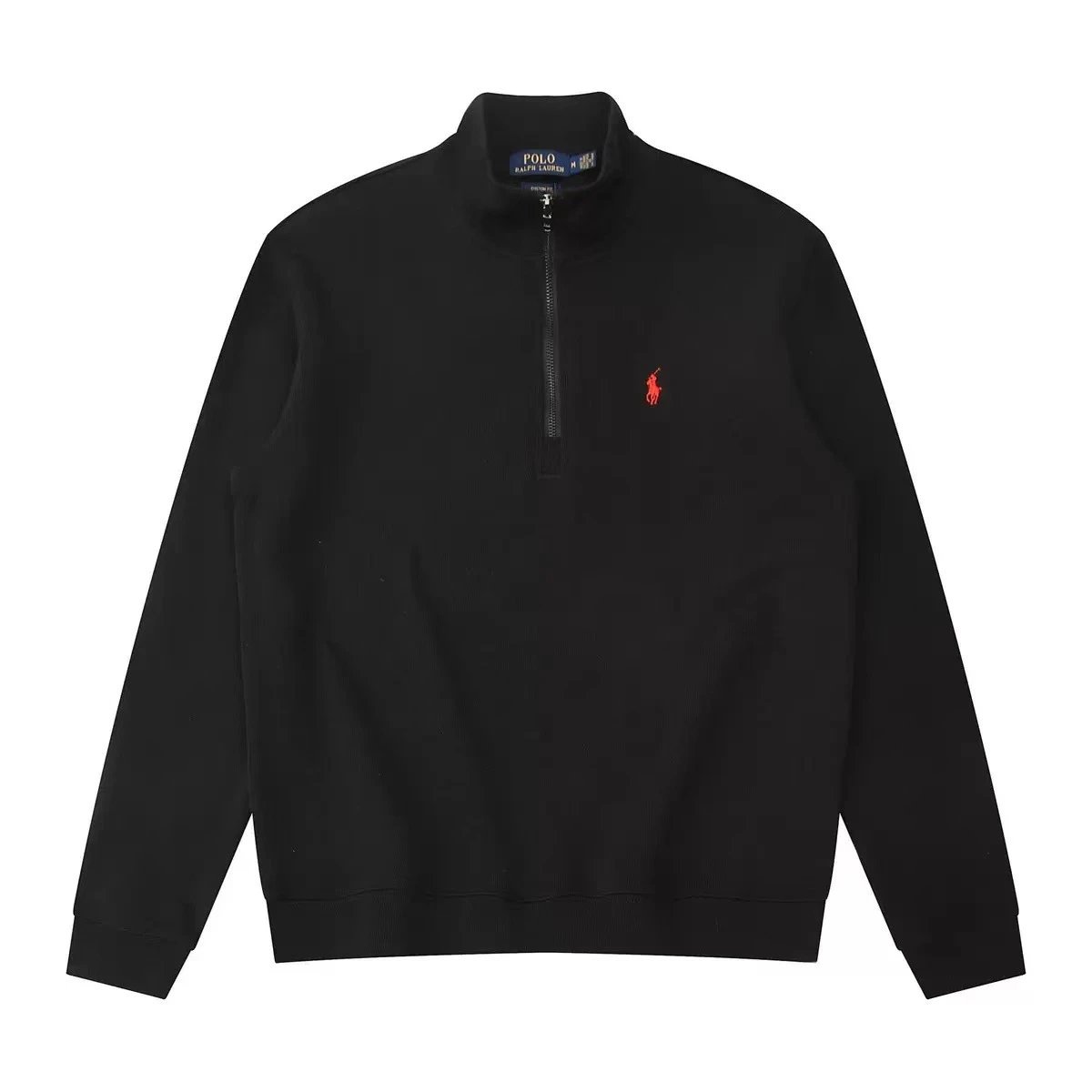Stand Collar Black with Red Small Logo