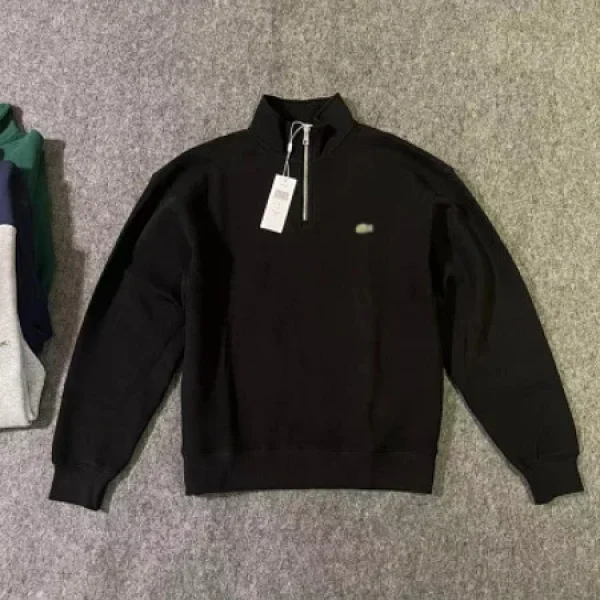 Lacoste Half-Zip Stand-Collar Sweatshirt with Small Crocodile Logo