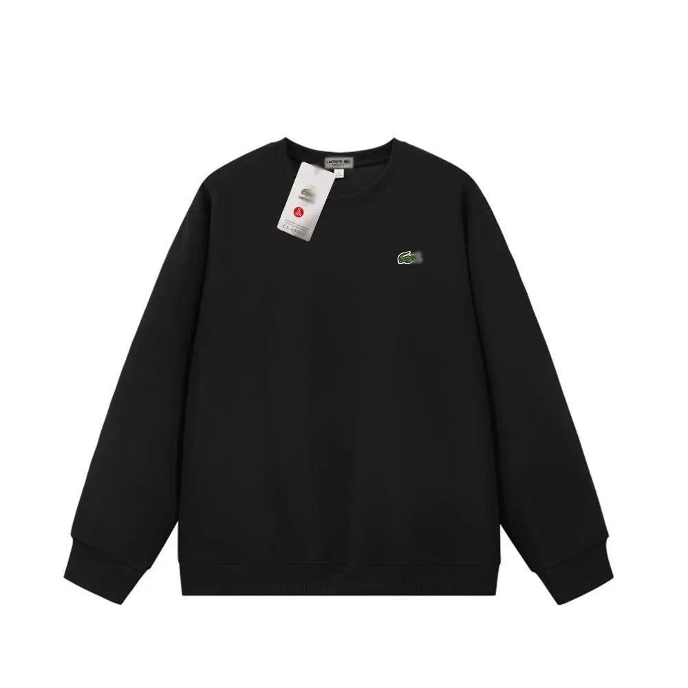 Lacoste Classic Green-Label Crocodile Crewneck Black Sweatshirt - rep Lacoste
