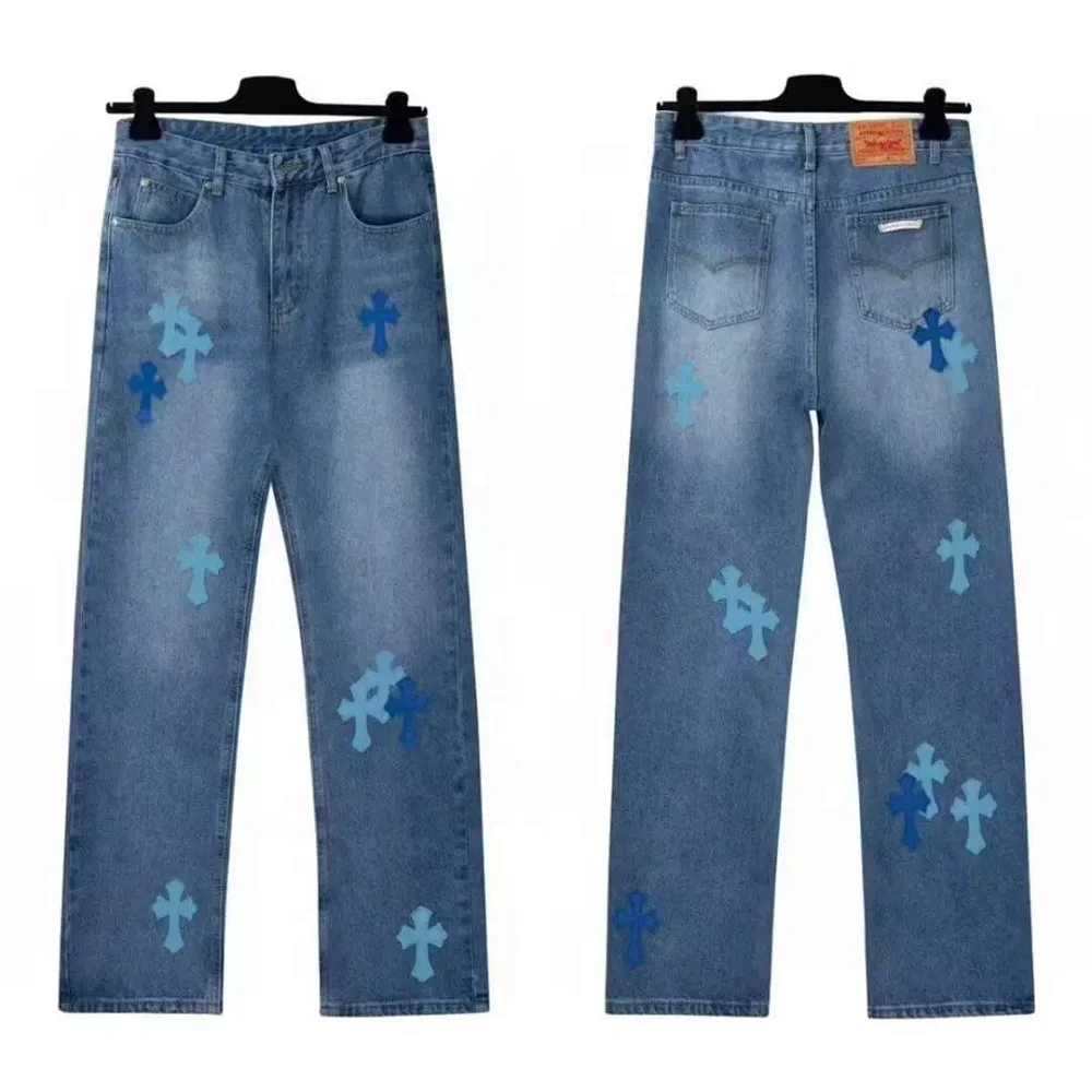 Chrome Hearts,Cross Patch Straight-Leg Jeans