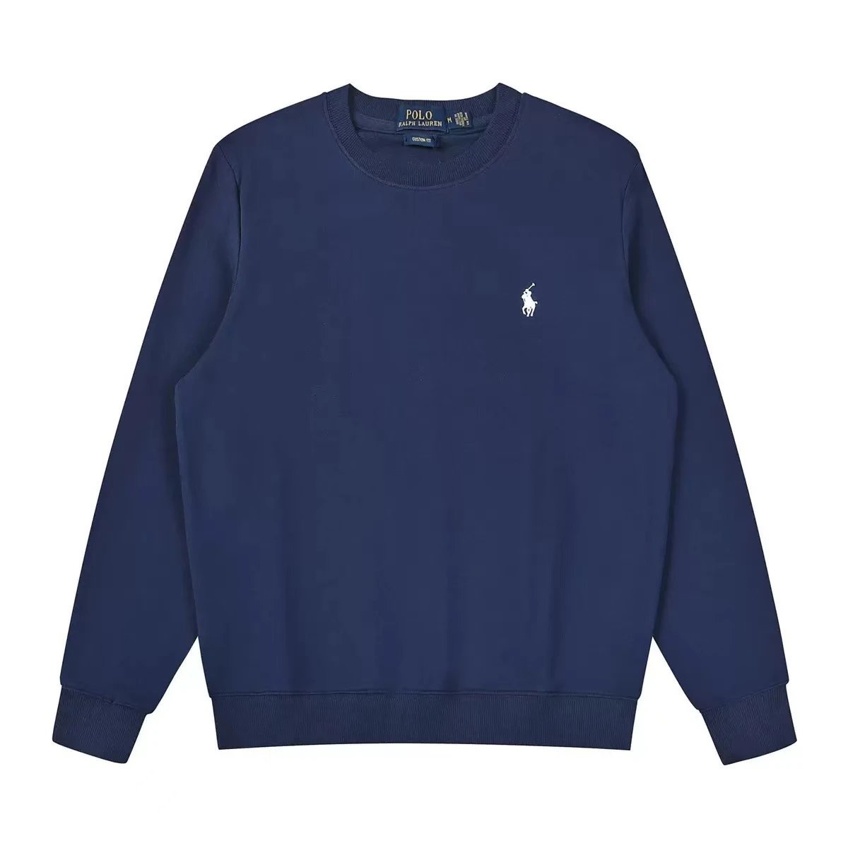 Crew Neck Navy with White Small Logo