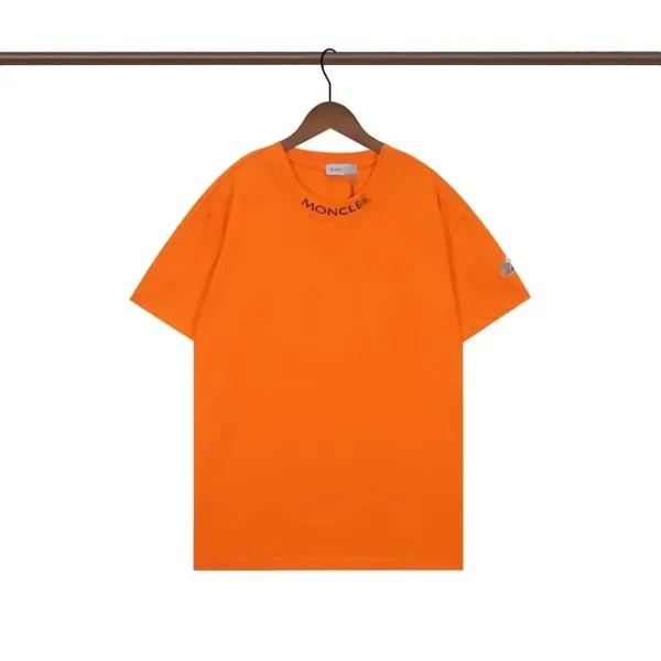 Moncler Logo-Embroidered Orange T-Shirt - 1