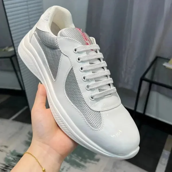 Prada Re-Nylon Runner White Silver Sneakers - 1