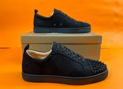 Valentino Rockstud Low-Top Black Suede Sneakers - 1