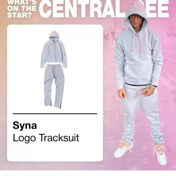 Central Cee x Syna Logo Tracksuit Light Gray - 1