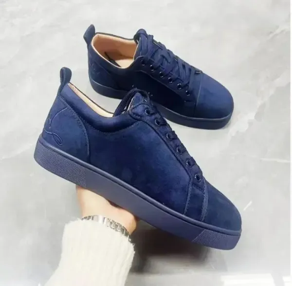 Christian Louboutin Louis Junior Navy Suede Sneakers - 1