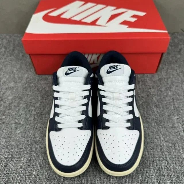 Nike Dunk Low Burgundy and White Sneakers - 24