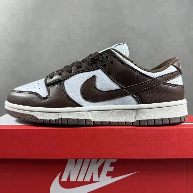 Nike Dunk Low Burgundy and White Sneakers - 32