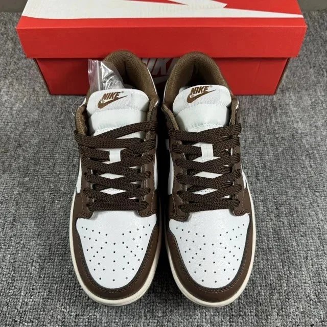 Nike Dunk Low Burgundy and White Sneakers - 36